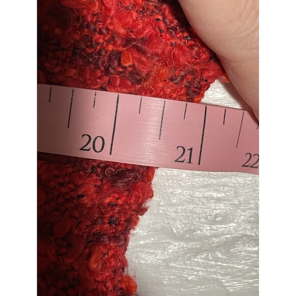 NWT Chico’s Design Red Boucle Blazer Jacket Nubby Fringe Bright Size Small 4 - Picture 9 of 11
